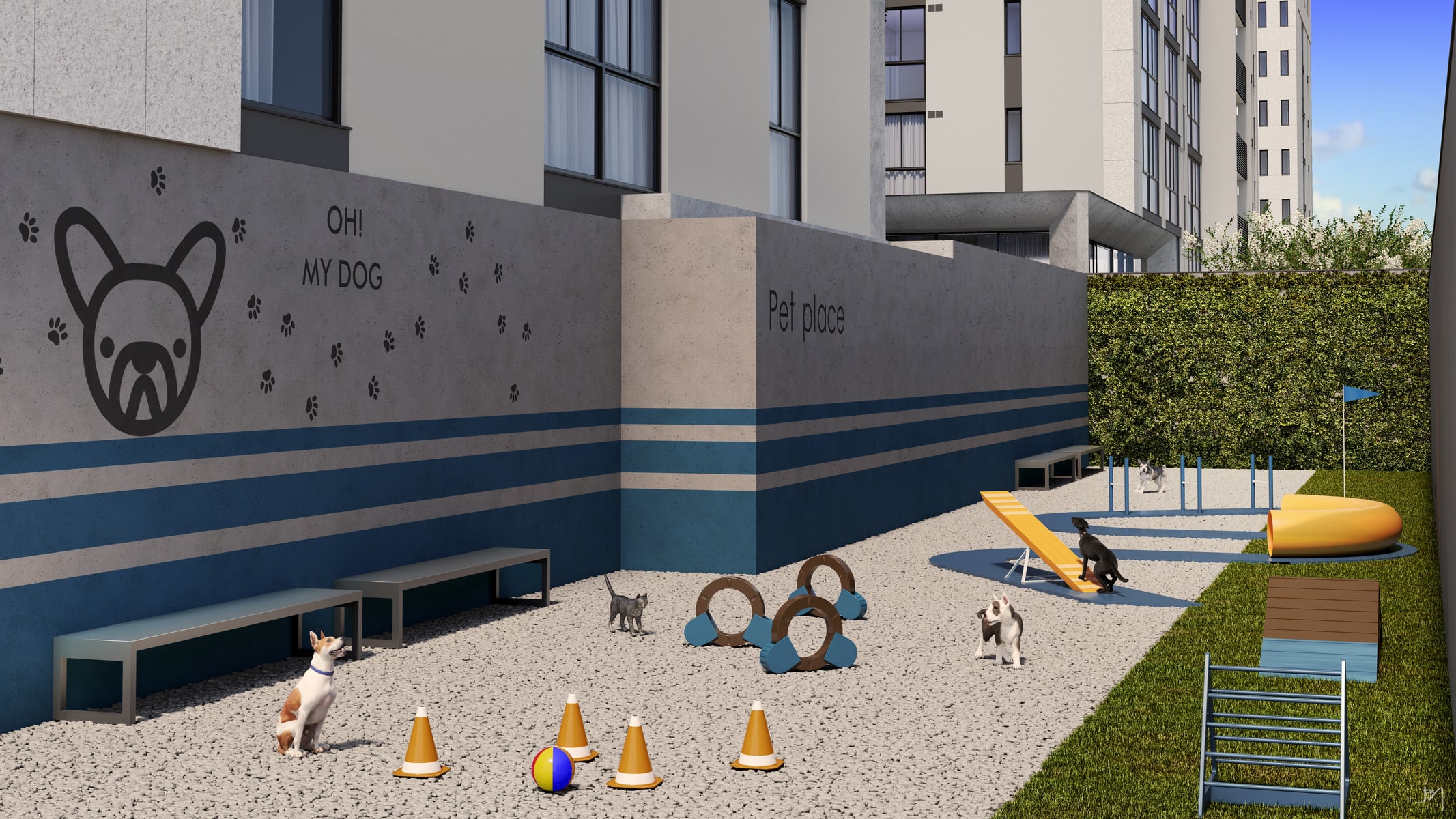 Um pet place em um dos empreendimentos da Base Incorporações.