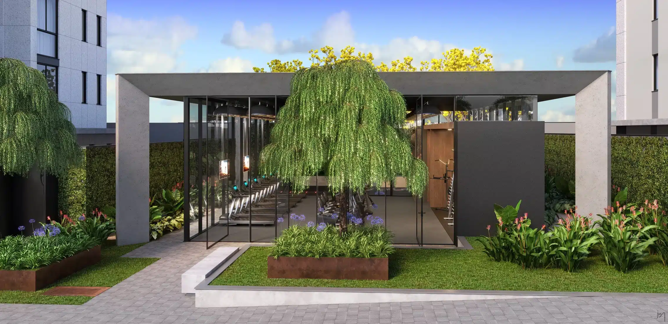 Exemplo de decoração e arquitetura num empreendimento da Base Incorporações.