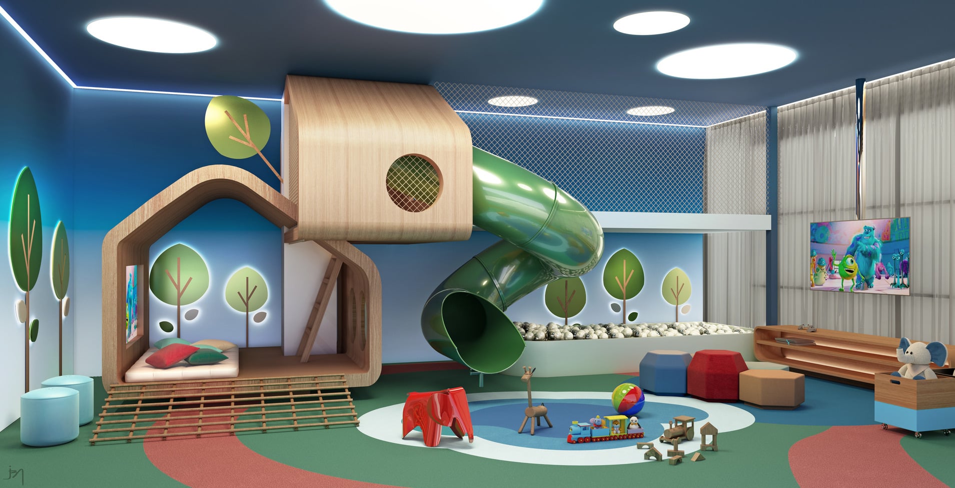 Exemplo de decoração infantil num empreendimento da Base Incorporações.